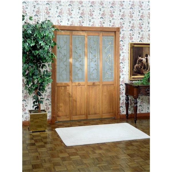 Parche 24 x 80 in. Half Glass Giverny Bifold Door, Unfinished Pine PA3042535 - main